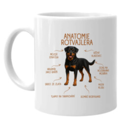 Anatomie rotvajlera - hrnek s potiskem