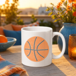 Basketbalový míč z teček - den tečky - hrnek s potiskem