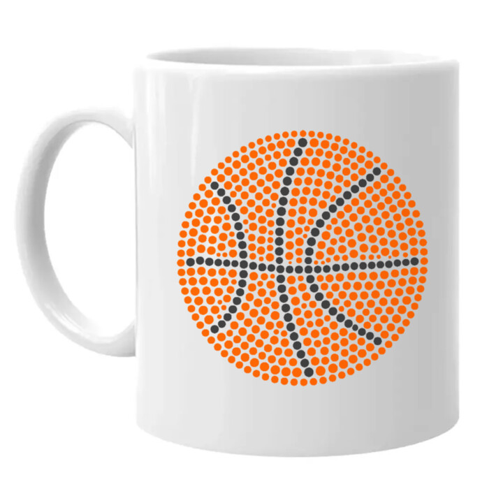 Basketbalový míč z teček - den tečky - hrnek s potiskem
