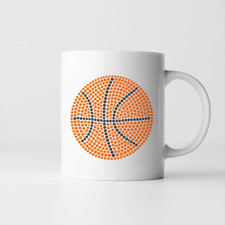 Basketbalový míč z teček - den tečky - hrnek s potiskem