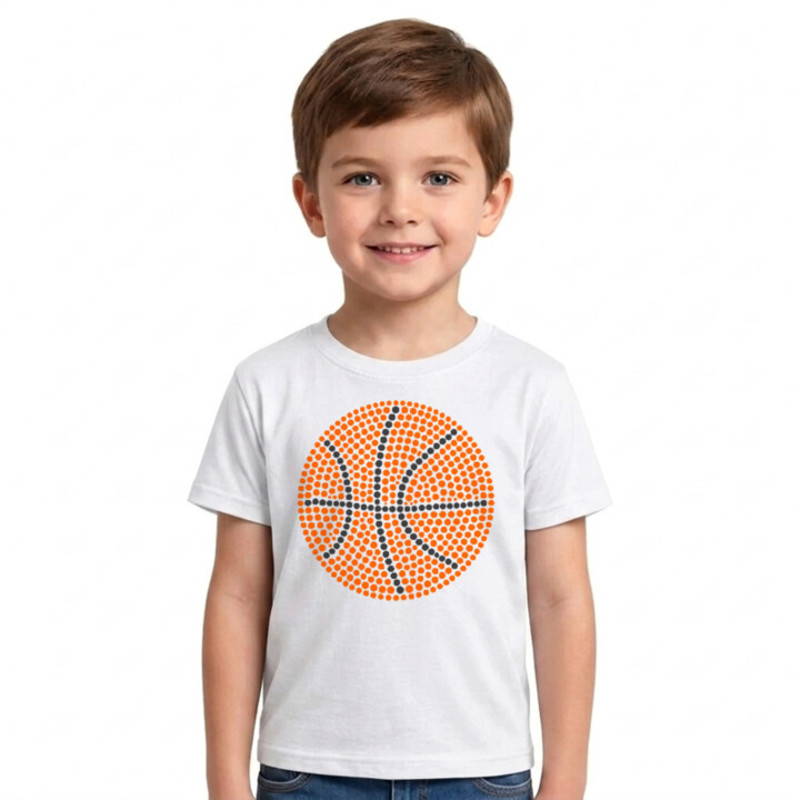 Basketbalový míč z teček - den tečky - dětské tričko s potiskem
