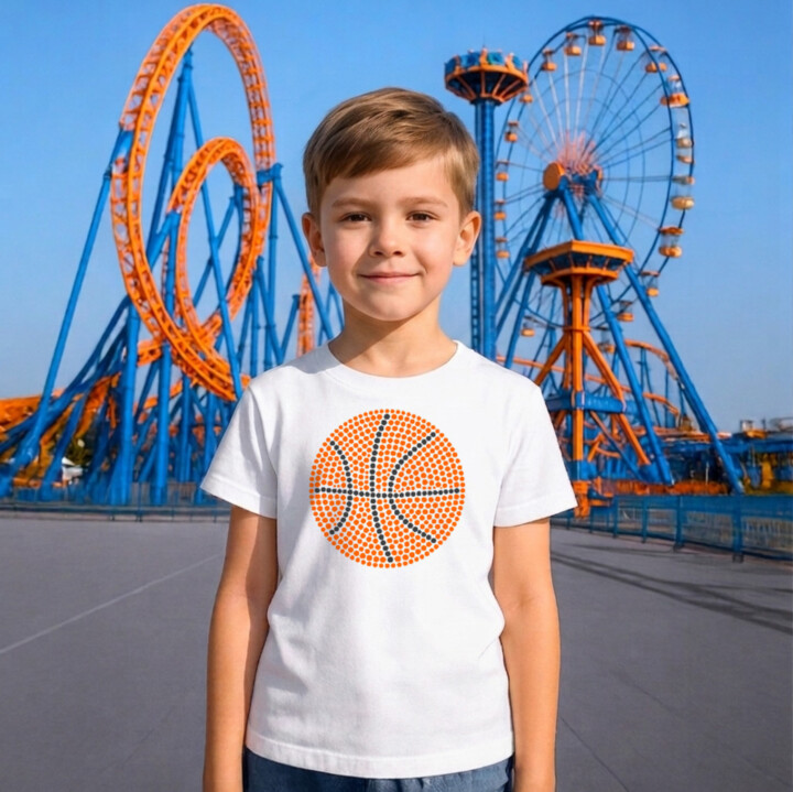 Basketbalový míč z teček - den tečky - dětské tričko s potiskem