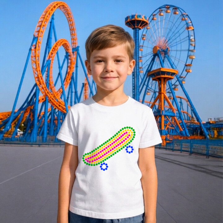Skateboard z teček - den tečky - dětské tričko s potiskem