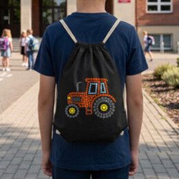 Traktor z teček - den tečky - vak na záda s potiskem