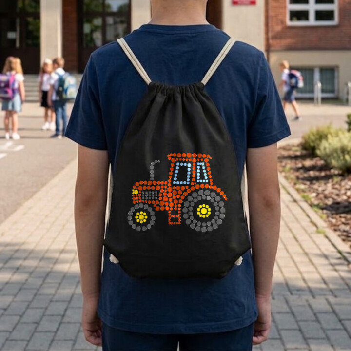 Traktor z teček - den tečky - vak na záda s potiskem