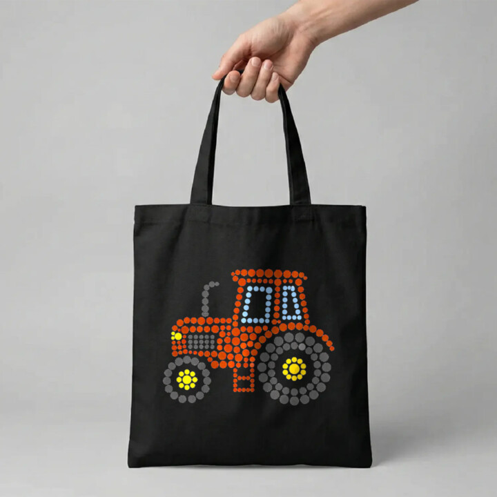 Traktor z teček - den tečky - taška s potiskem