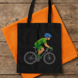 Cyklista z teček - den tečky - taška s potiskem