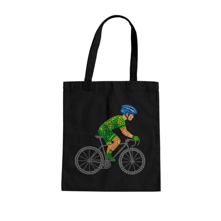 Cyklista z teček - den tečky - taška s potiskem