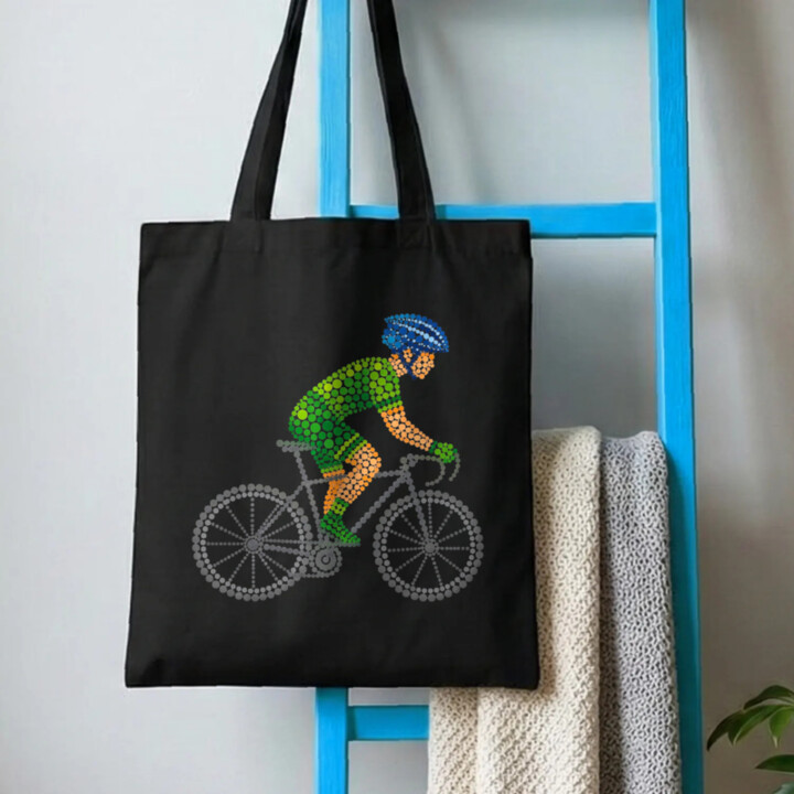 Cyklista z teček - den tečky - taška s potiskem