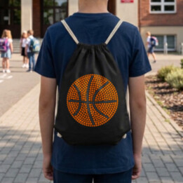 Basketbalový míč z teček - den tečky - vak na záda s potiskem