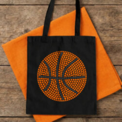 Basketbalový míč z teček - den tečky - taška s potiskem
