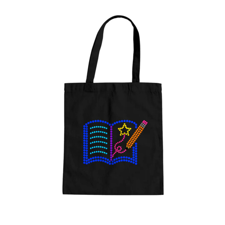 Psaní příběhů z teček - den tečky - taška s potiskem