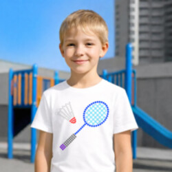 Badminton z teček - den tečky - dětské tričko s potiskem