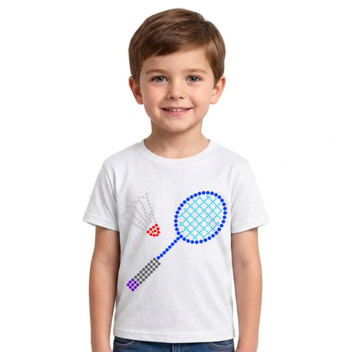 Badminton z teček - den tečky - dětské tričko s potiskem