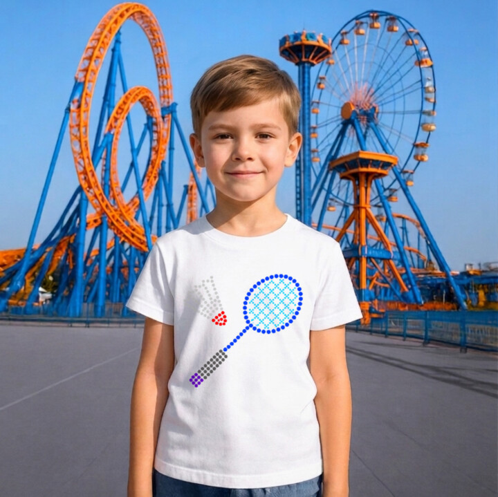 Badminton z teček - den tečky - dětské tričko s potiskem