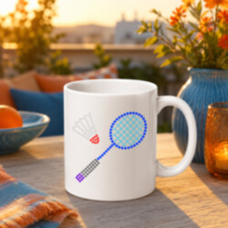 Badminton z teček - den tečky - hrnek s potiskem