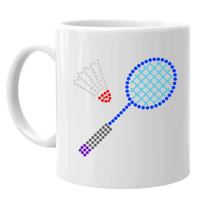 Badminton z teček - den tečky - hrnek s potiskem