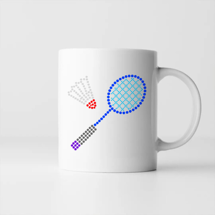 Badminton z teček - den tečky - hrnek s potiskem
