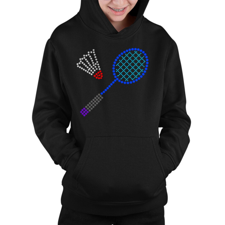 Badminton z teček - den tečky - dětská mikina s potiskem