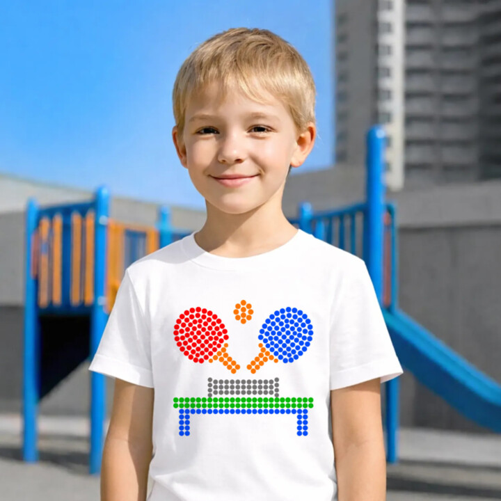 Stolní tenis z teček - den tečky - dětské tričko s potiskem