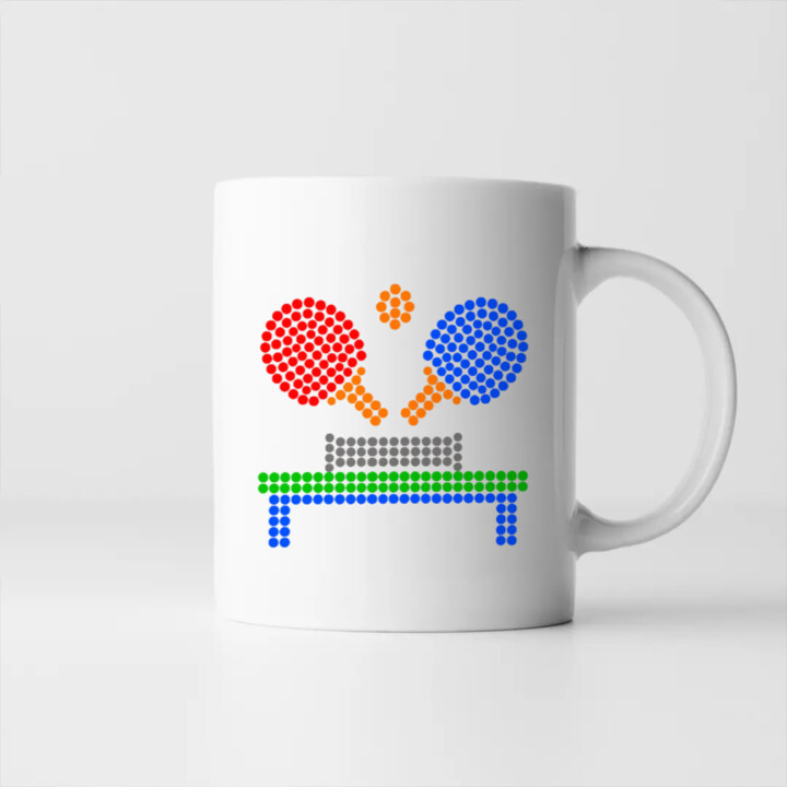 Stolní tenis z teček - den tečky - hrnek s potiskem