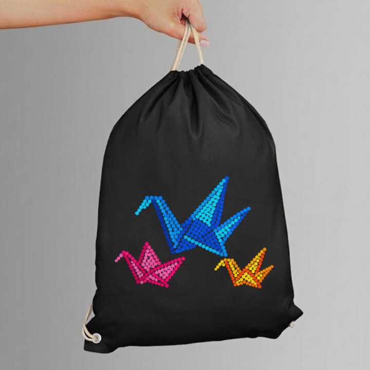 Origami z teček - den tečky - vak na záda s potiskem