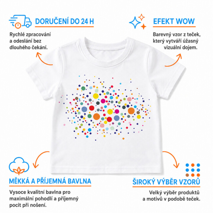 Kniha z teček - den tečky - dětské tričko s potiskem