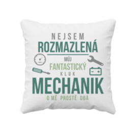Mechanik o mě prostě dbá - polštář s potiskem