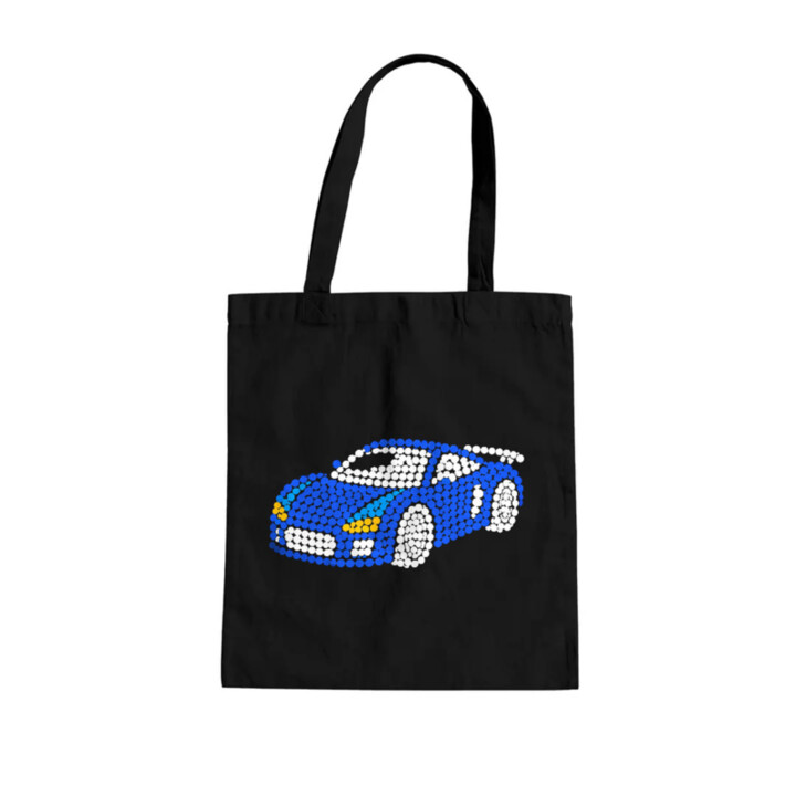 Sportovní auto z teček - den tečky - taška s potiskem
