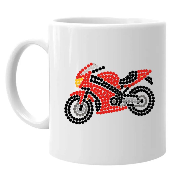 Motorka z teček - den tečky - hrnek s potiskem