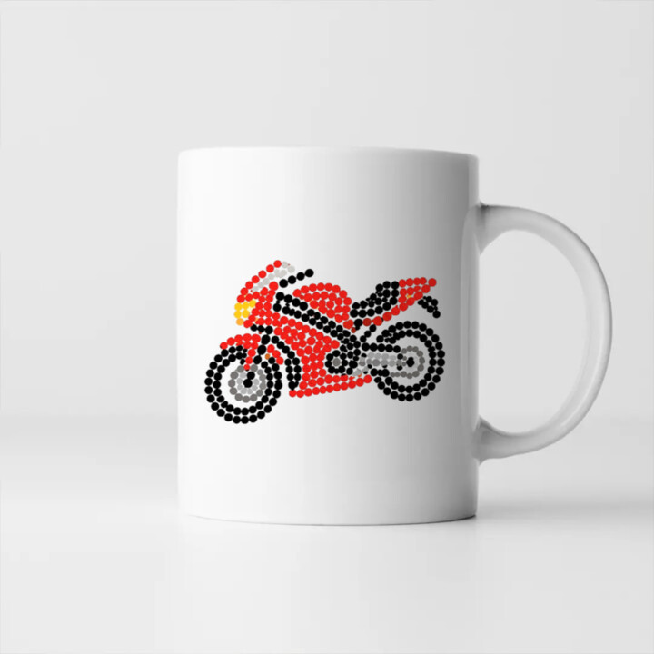 Motorka z teček - den tečky - hrnek s potiskem