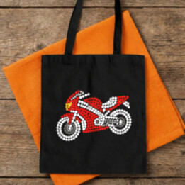 Motorka z teček - den tečky - taška s potiskem