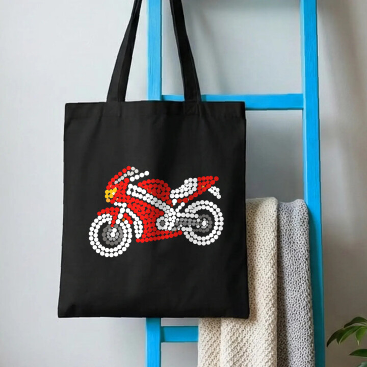 Motorka z teček - den tečky - taška s potiskem