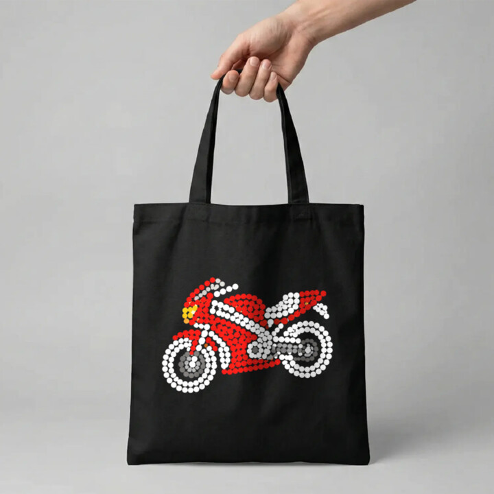 Motorka z teček - den tečky - taška s potiskem