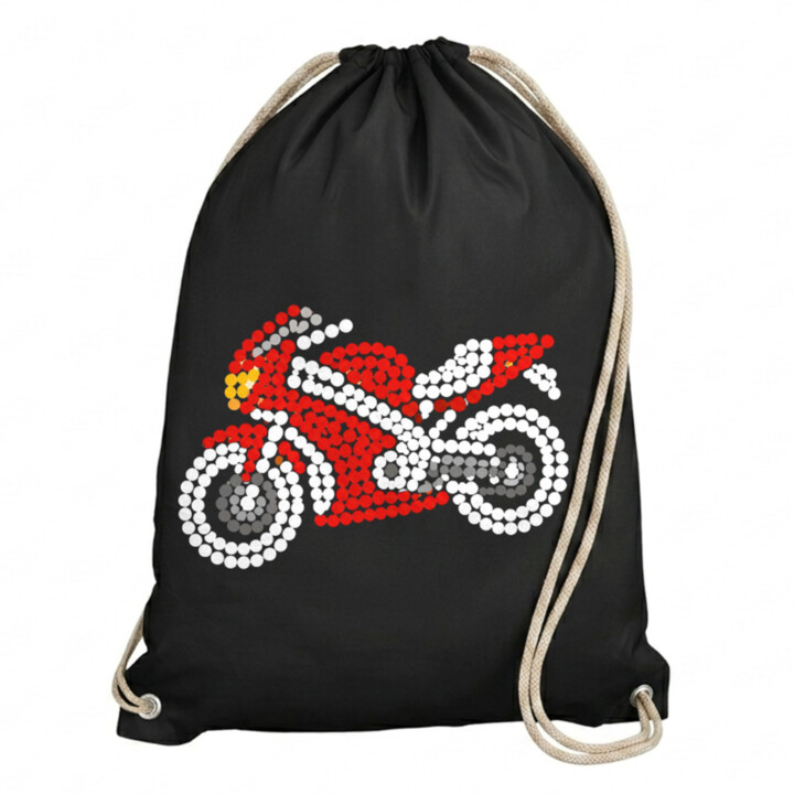 Motorka z teček - den tečky - vak na záda s potiskem