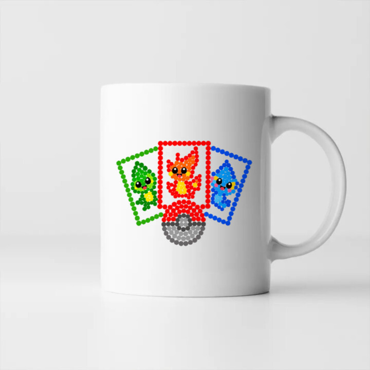 Sběratelské karty z teček - den tečky - hrnek s potiskem - inspirováno Pokémony