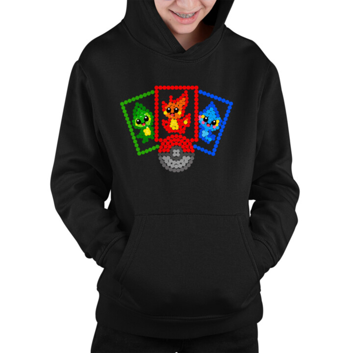 Sběratelské karty z teček - den tečky - dětská mikina s potiskem - inspirováno Pokémony