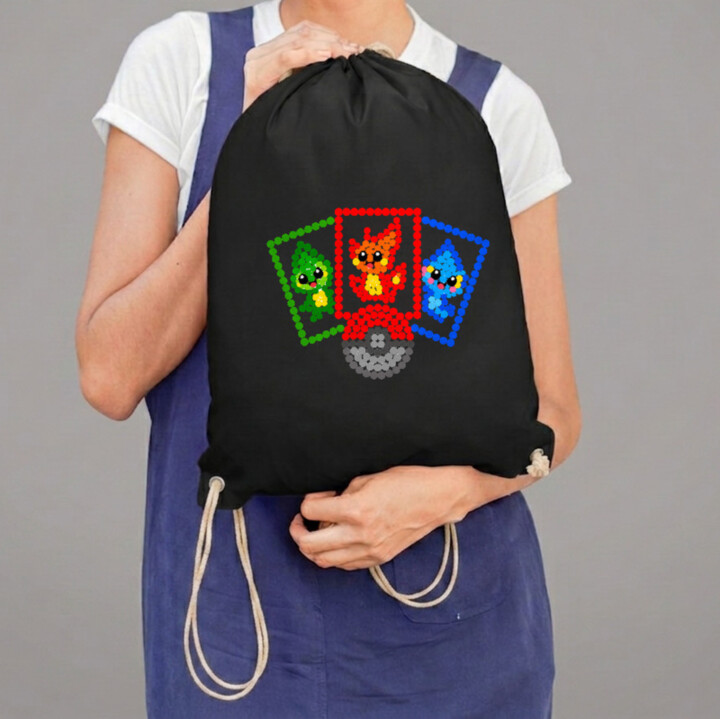 Sběratelské karty z teček - den tečky - vak na záda s potiskem - inspirováno Pokémony