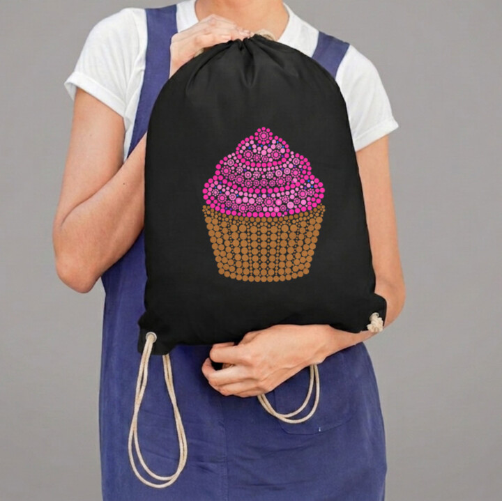 Muffin z teček - den tečky - vak na záda s potiskem