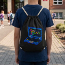 Malý programátor z teček - den tečky - vak na záda s potiskem