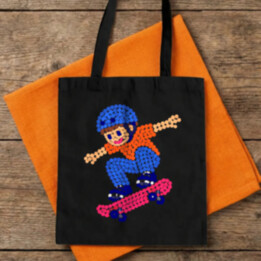 Kluk na skateboardu z teček - den tečky - taška s potiskem