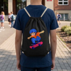 Kluk na skateboardu z teček - den tečky - vak na záda s potiskem