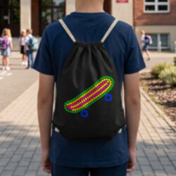Skateboard z teček - den tečky - vak na záda s potiskem
