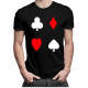 Poker - kříže, piky, kára, srdce - pánské tričko s potiskem