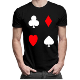 Poker  - kříže, piky, kára, srdce - pánské tričko s potiskem