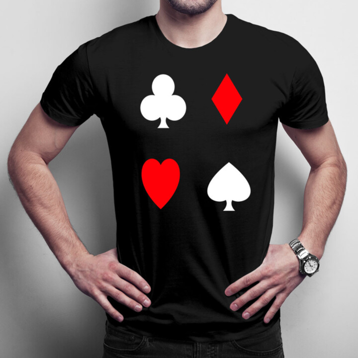Poker  - kříže, piky, kára, srdce - pánské tričko s potiskem