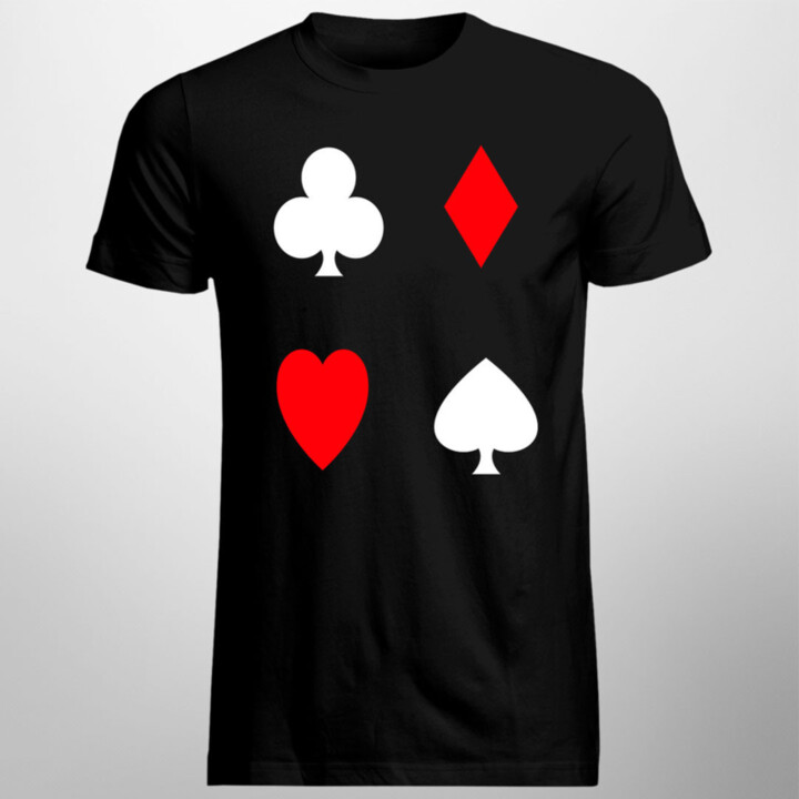 Poker  - kříže, piky, kára, srdce - pánské tričko s potiskem