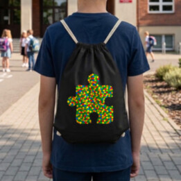 Puzzle z teček - den tečky - vak na záda s potiskem
