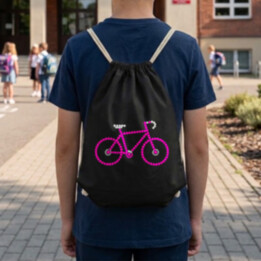 Růžové kolo z teček - den tečky - vak na záda s potiskem