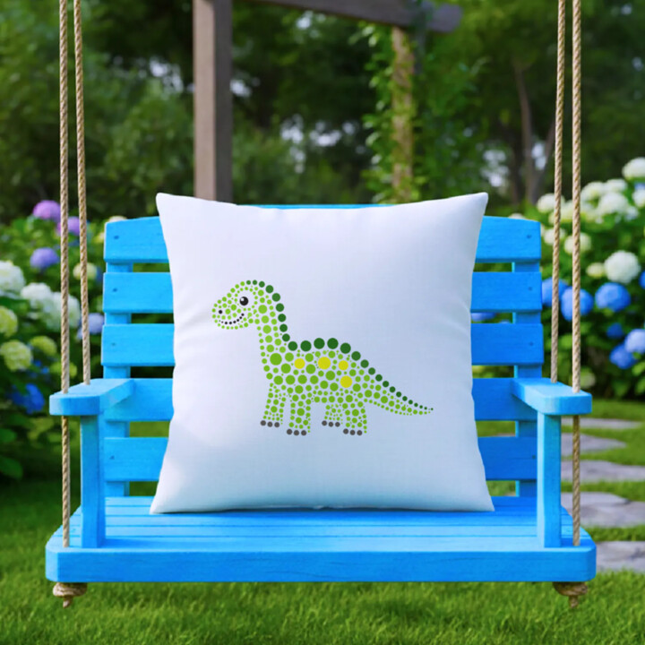 Dinosaurus z teček - den tečky - polštář s potiskem